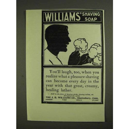 1903 Williams' Shaving Soap Ad - You'll Laugh, Too
