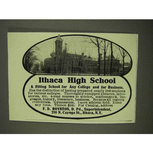 1908 Ithaca High School Ad - A Fitting School