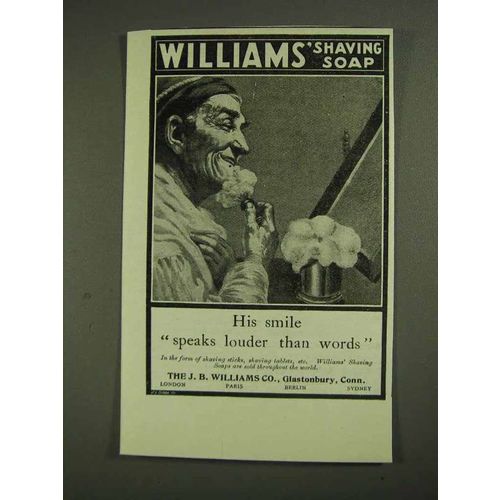 1903 Williams' Shaving Soap Ad - Smile Speaks Louder