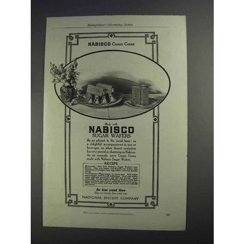 1912 Nabisco Sugar Wafers Ad - Cream Cones