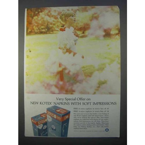 1966 Kotex Napkins Ad - Soft Impressions