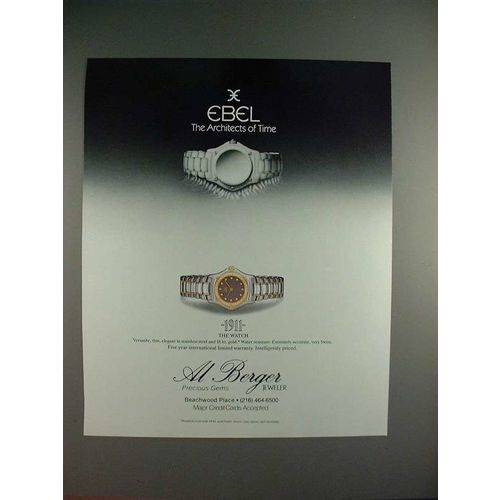 1987 Ebel 1911 Watch Ad - Architects of Time!