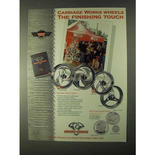 1999 Biker's Works Carriage Works Wheels Ad - Hurricane