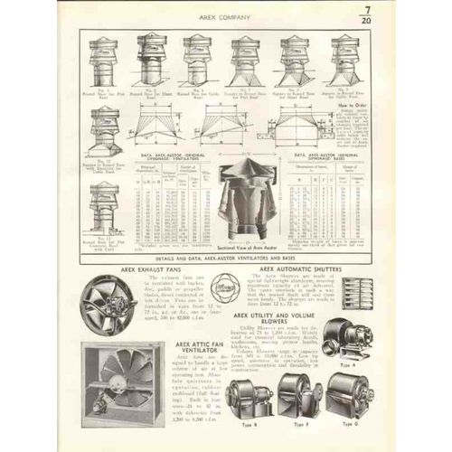 arex company 1938 industrial ventilating engineers vintage catalog