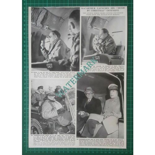 (X484) Gen Douglas MacArthur United Nations Walton H Walker Frank Milburn - 1950