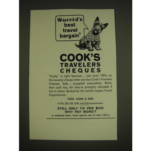 1963 Thos. Cook & Son Advertisement - W-u-r-r-l-d's best travel bargain