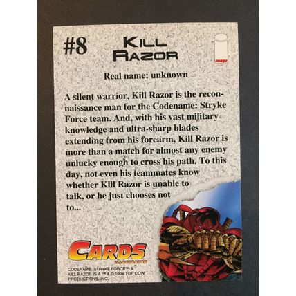 Cyber Force/Stryke Force, Cards Illustrated promo #8 (Kill Razor) 1994