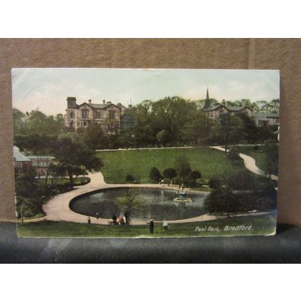 PEEL PARK, BRADFORD, YORKSHIRE used antique postcard 1906 pm =