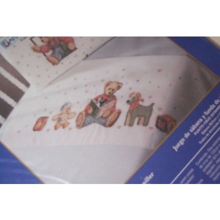 2002 Bucilla Sheet & Pillowcase Baby Bed Set - - Daisy Kingdom - - MIP