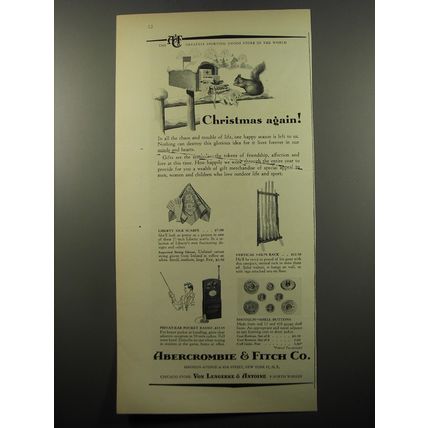 1950 Abercrombie & Fitch Ad - Liberty Silk Scarves; Vertical 5-Gun Rack