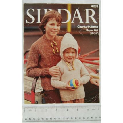 Vintage: Sirdar 4231 sweater with or without hood, chunky, 24-34 inch, 61-86 cm