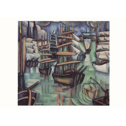 Modern Art In Britain During The War Barbican Ship WW1 Exhibit Painting Postcard