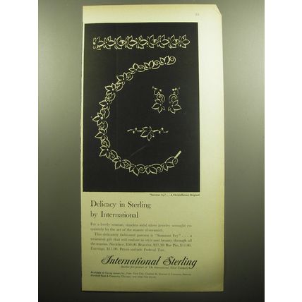 1958 International Sterling Christoffersen Summer Ivy Jewelry Advertisement