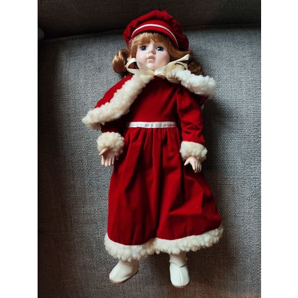 Collectible/Vintage, Decorative, 16" Christmas/Red Riding Hood Doll with Stand