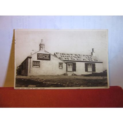 FIRST & LAST HOUSE, LAND'S END, Cornwall used vintage postcard 1932 pm =