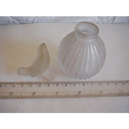 Vintage Sasaki 'Wings' Perfume Bottle Frosted Glass Flask & Bird Stopper Japan