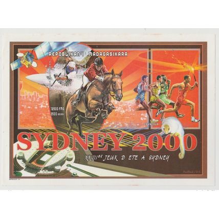 Madagascar 2000 Mi. Bl. 309 Sydney Jeux Olympiques Cheval Pferd IMPERF ND