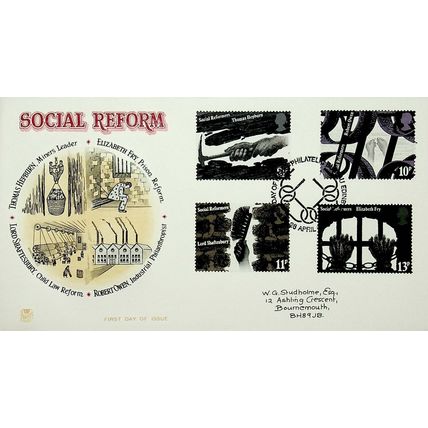 1976 Social Reform, Philatelic Bureau Edinburgh Postmark, FDC