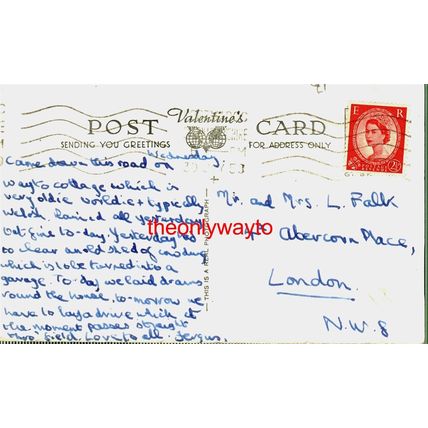 Bwlch Rhiw Hirnant, Near Bala, Wales, W806 Valentines Postcard, 1958