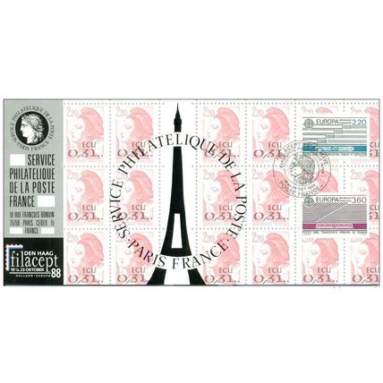 050 Carte officielle Exhibition Den Haag 1988 France FDC Europa Tram Métro