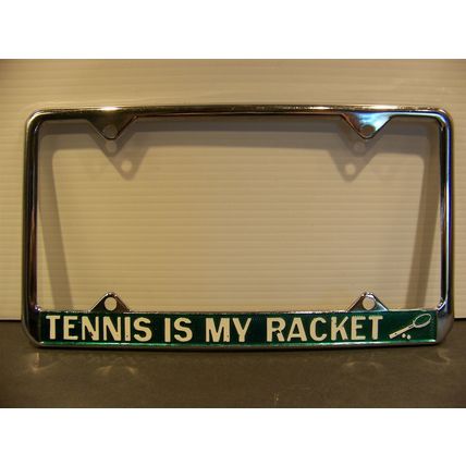 Vintage Tennis is My Racket License Plate Frame 1980 TCC