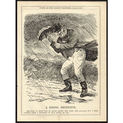 A SPRING DEFENSIVE 1919 Leonard Raven-Hill PUNCH CARTOON PAGE