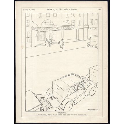 COURAGE 1934 Fougasse PUNCH CARTOON PAGE