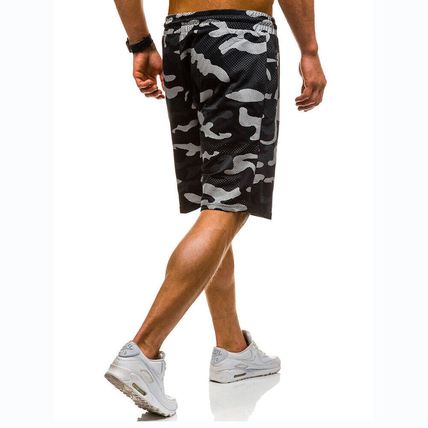 Men Camouflage Shorts Casual Summer Sports Gym Outdoor Zipper Pocket Short Pants