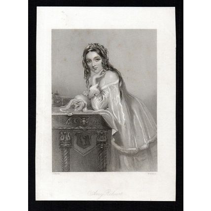 AMY ROBSART 1841 William Henry Mote - John Hayter ENGRAVING