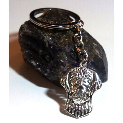 WIREHAIRED VIZSLA DOG KEY RING WITH KEY CHAIN & VELVET GIFT BAG