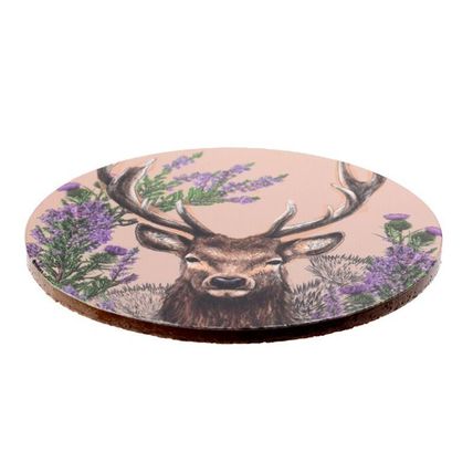 Wild Stag Coasters Set of 4 Lamanted Round Coasters Gift Home Decor Comes Boxed