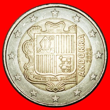 Ⰶ SPAIN (2014-2024): ANDORRA ★ 2 EUROS 2020 UNC MINT LUSTRE★LOW START★NO RESERVE
