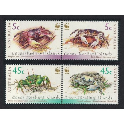 Cocos (Keeling) Is. WWF Crabs 4v 2000 MNH SG#389-392 MI#400-403 Sc#333-334 a-b