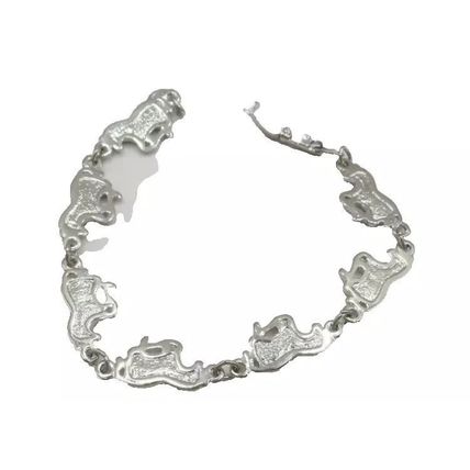 Galloping Horse Linked Bracelet Yellow Dyed Paua Shell 18 CM Ladies Jewellery