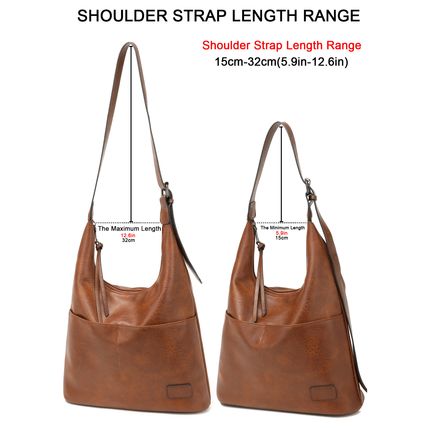 Women Vegan Leather Top Handle Shoulder Purses and Handbags Brown