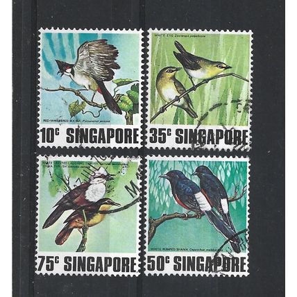 Singapore.Singing Birds set of 4.Fine Used.Jun25