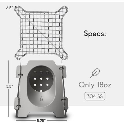 Überleben Stöker Wood Burning Camp Stove - Stainless Steel Portable Wood Stove f