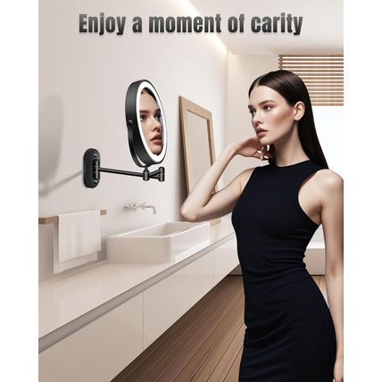 Wall Mounted Makeup Mirror with Light, 20X/1X 8'' Double Sided LED Magnifying Ba