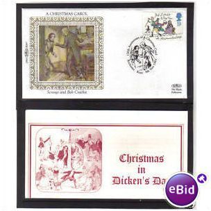BENHAM SILK 1993 CHRISTMAS CAROL SCROOGE & BOB CRACHIT
