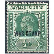 Cayman Islands 1919 SG57 1/2d Green WAR STAMP Mounted Mint ..