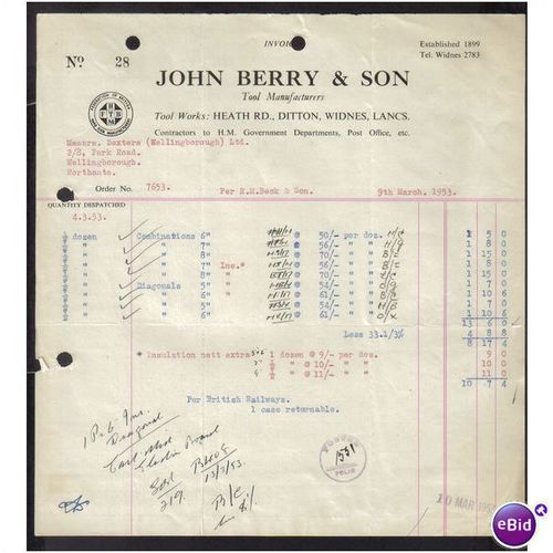 JOHN BERRY & SON,DITTN,WIDNESS,LA NCASHIRE,9MAR1953