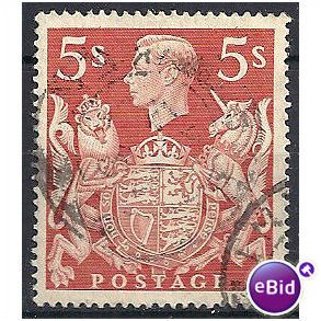 1939 - SG477 5/- Red Good+/Fine Used .