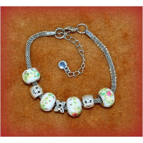 Summer Gift Star Charm Euro Beads Silver Tone Bracelet Bangle Jewellery 1696