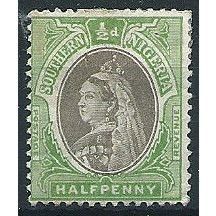 Southern Nigeria 1901 SG1 1/2d Black & Pale Green Mounted Mint ... .