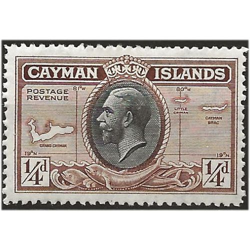 Cayman Islands 1935 SG96 1/4d Black & Brown Mounted Mint . ..