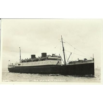 Belfast SS Co. Ltd. MV ULSTER MONARCH Postcard (Feilden)
