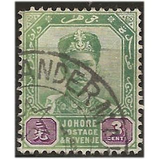 Johor 1896 SG41 3c Green & Purple Fine Used ..