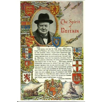 Patriotic WINSTON CHURCHILL Postcard (Mayfair BB 50/2)