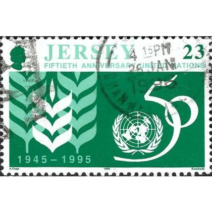 JERSEY, United Nations 50 years, green 1995, 23p