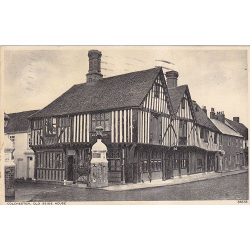 B&W Postcard - Old Seige House, Colchester, Essex